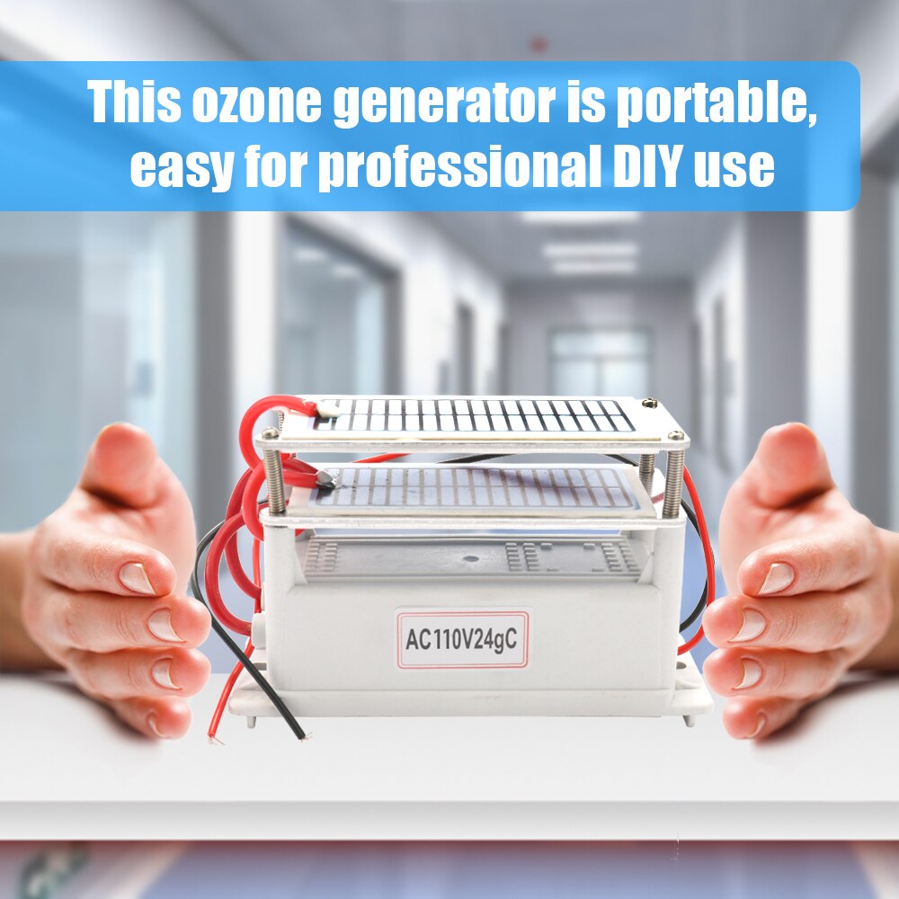 Purificador de aire dos tabletas de ozono placa integrada purificador de aire y agua ozonizador portátil de cerámica ozono 24g generador O2 herramientas