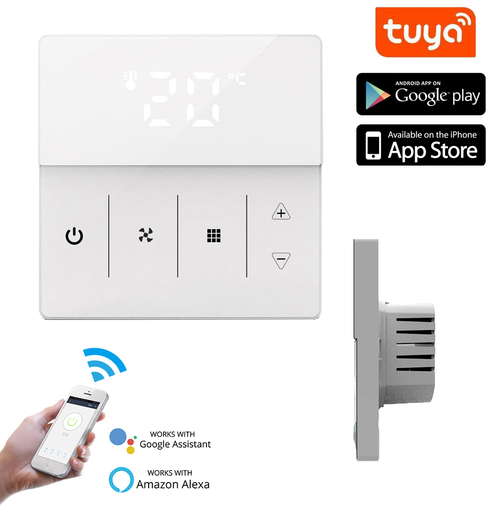 Smart Remote Control Smart WIFI RS485 Fan Coil 3 Fan Speed HVAC System 2 Pipe Cooling Thermostat Air Conditioning System