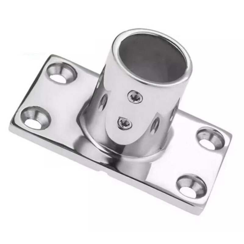 4X 316 Stainless Steel Boat Deck Hand Rail Fitting Rectangular Base 90 Degree for 22mm Tube Boat Deck Handrail Fitting