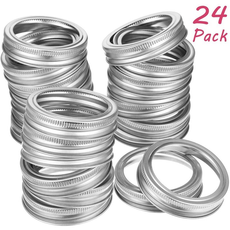 Lot De 12 Bandes + Couvercles Bocaux Bouche Régulière Inox Anti-Rouille - Joints Hermétiques Pour Conservation Aliments