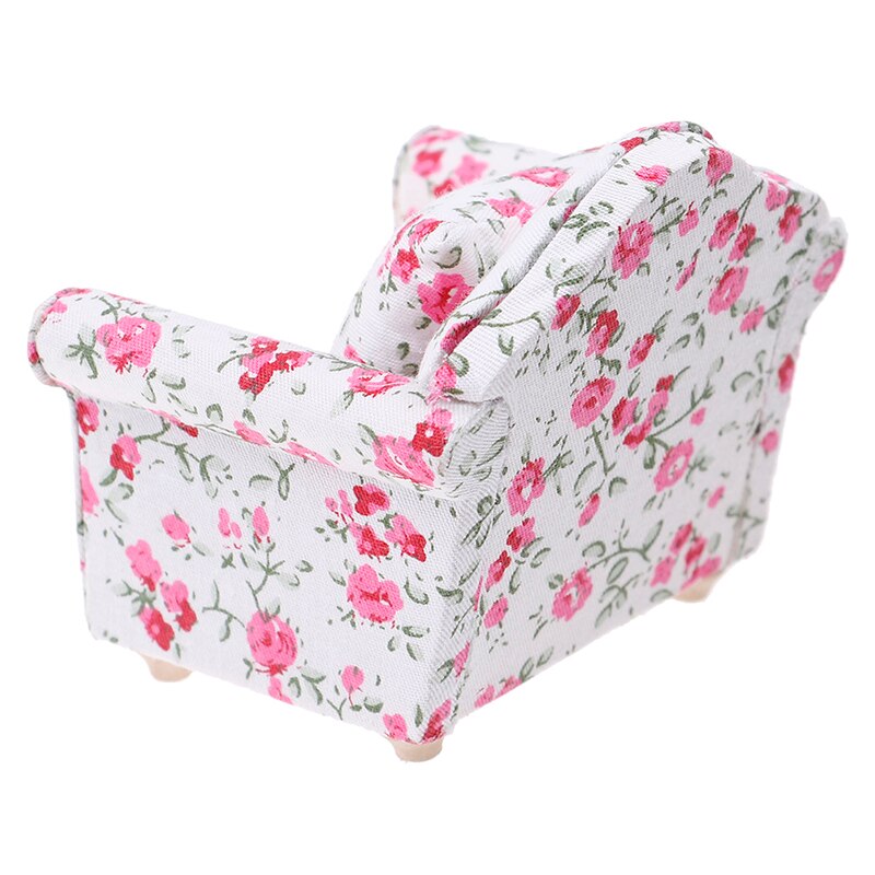 Soft mini Flower Sofa For Dolls Mini Furniture Toy Pretend Play 1:12 Toy For Girls Children Decoration Miniature Dollhouse