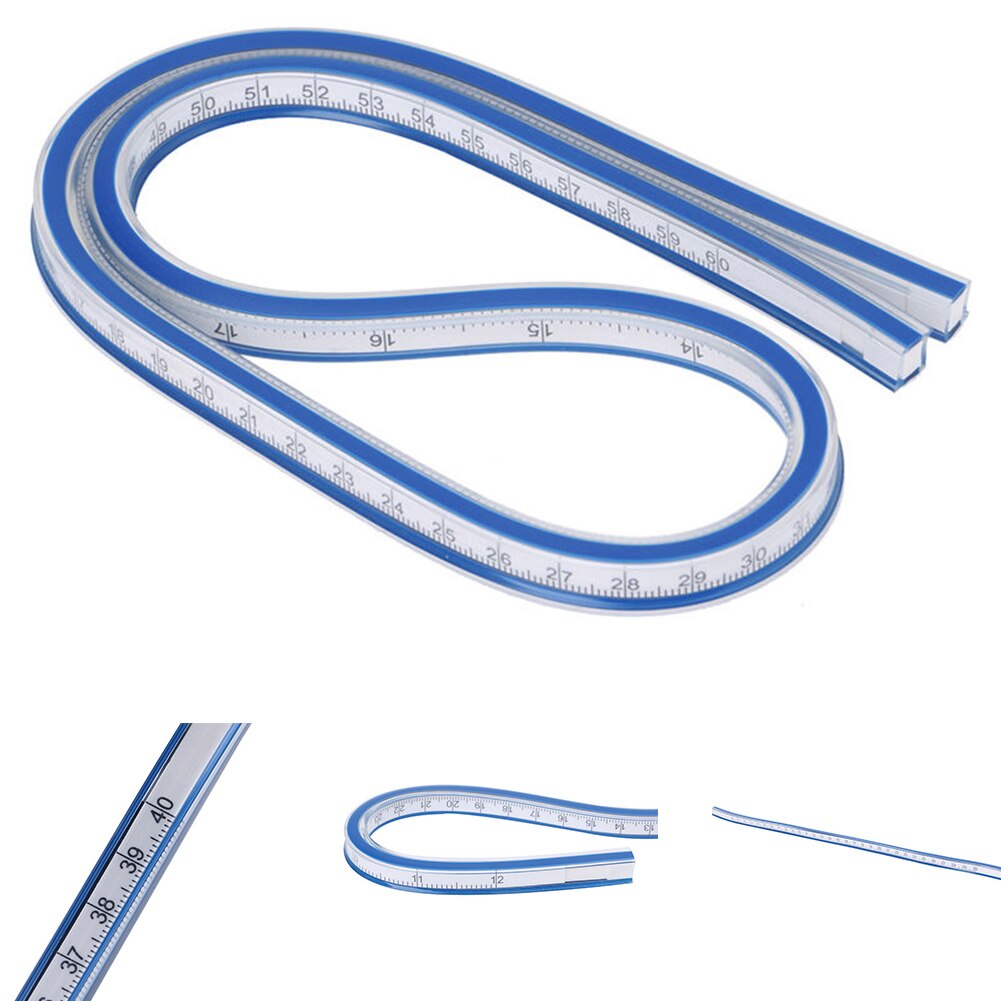 30CM 40CM 50CM 60CM Flexible Curve Ruler Drawing Paint Bendy Curve Measure Drafting
