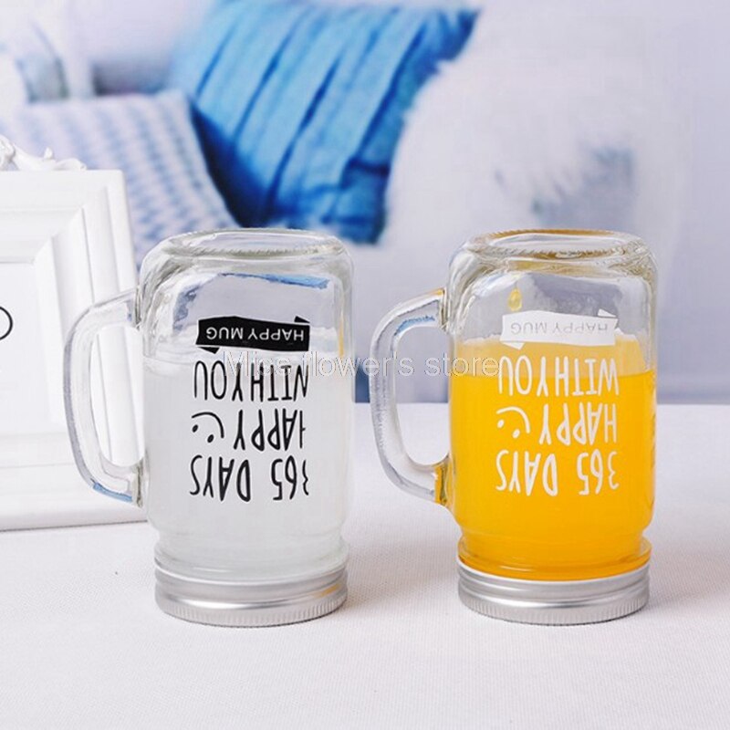 1 st genomskinligt glas tupp murare kopp stor kapacitet halm dryck juiceflaska genomskinliga vattenflaskor förvaringstank