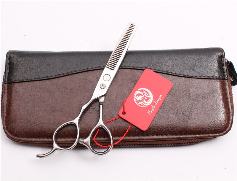 Left Hand 5.5" Purple Dragon Barber Shop Silver Cutting Scissors Thinning Shears Hair Scissors Styling Tool Z8000: Z8000 Yin T 55YY