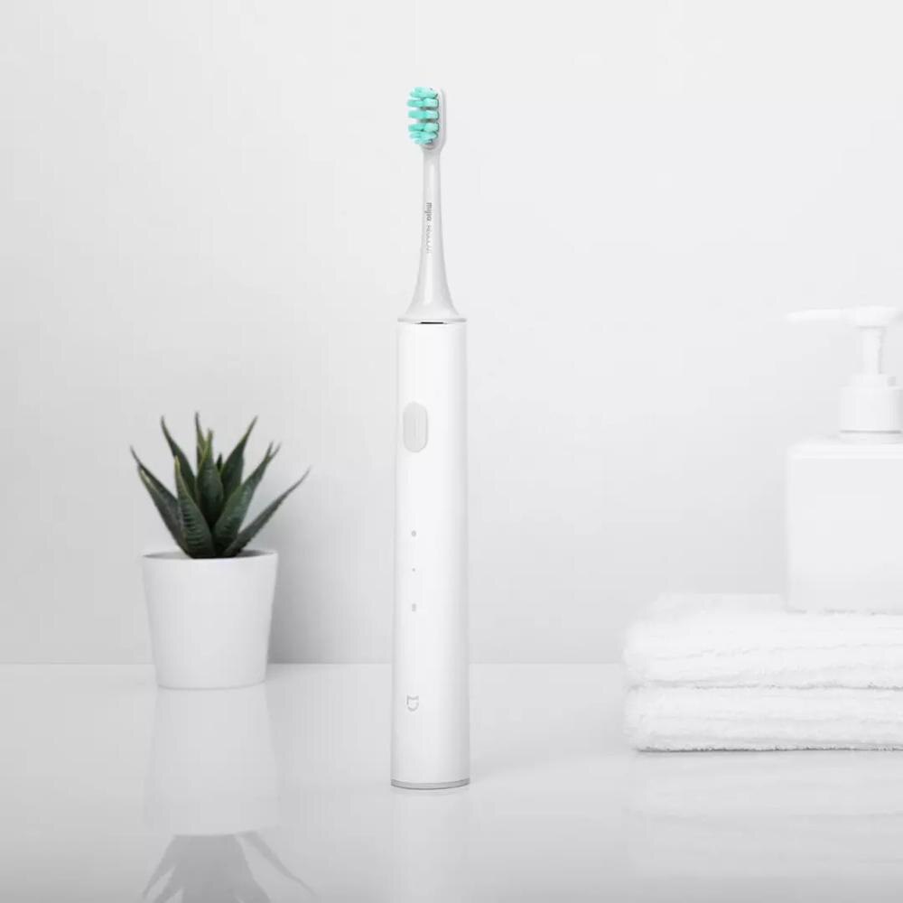 Xiaomi-cepillo de dientes eléctrico Mijia T300, cepillo de dientes eléctrico T300 con vibración de alta frecuencia, imán, batería de 25 días, color blanco