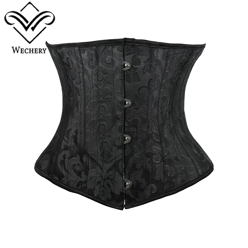 Corsé debajo del busto blanco y negro para mujer, cinturón de talla grande, fajas cortas deshuesadas de acero, moldeadores de cintura adelgazantes, corpiño de ropa gótica