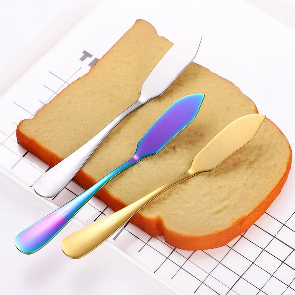 1PC Butter Knife Stainless Steel Kitchen Cheese Knife Silver Dessert Tools Jam Spreader Utensil Cutlery Dessert Tools for Toast