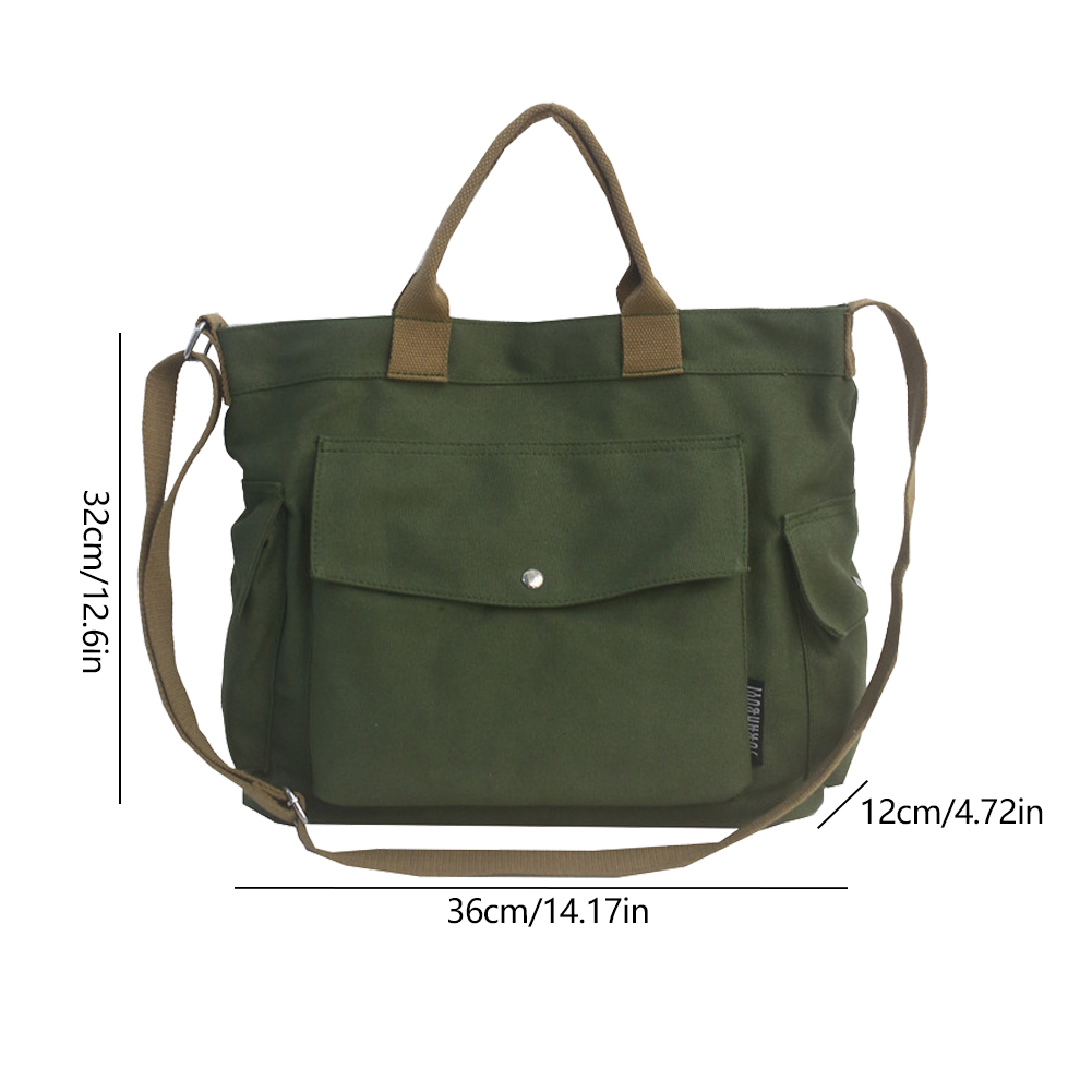 Canvas crossbodytas voor dames, grote capaciteit, messenger bag, casual, verstelbare riem, eenvoudige, draagbare boodschappentas, forenzentas: Groente