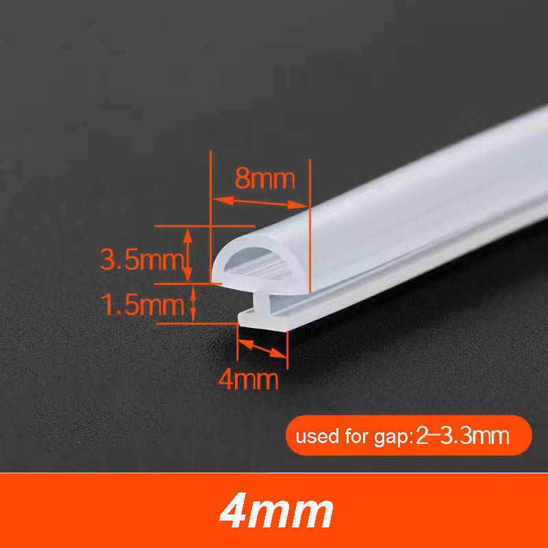 10m silikontätningslister för dörrar och fönster vindtäta, varma, slitstarka, stötdämpande, buffrande, antikollisionstätningslister: 1.5mm / Vit