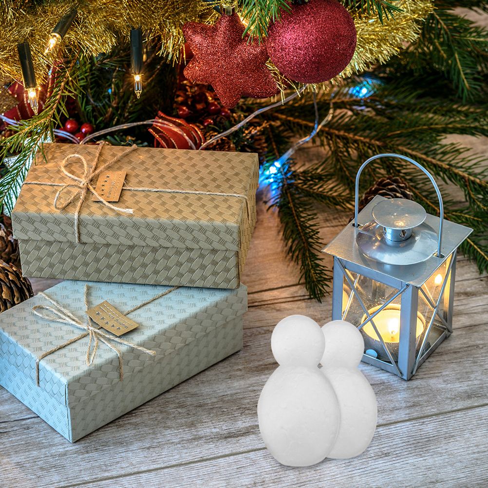 4pcs Snowman Shape Mold Styrofoam Crafts Snowman Shape Foam Model