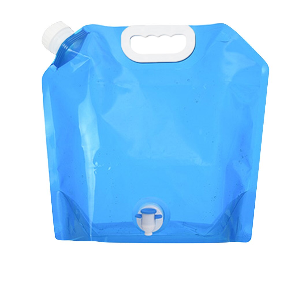 Water Bags With faucet Water Tank Foldable Portable Drinking Outdoor Camp Cooking Picnic BBQ Water Container Bag Carrier 5L/10L: Blue 10L With faucet