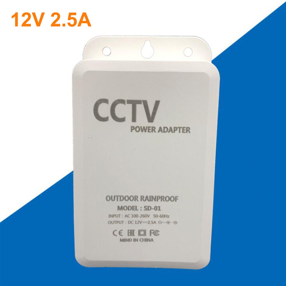DC 12V 2.5A Waterproof Power Supply AC 110V-240V Adapter For Outdoor Security Camera input Viedo Surveillance Camera Sysyem DIY