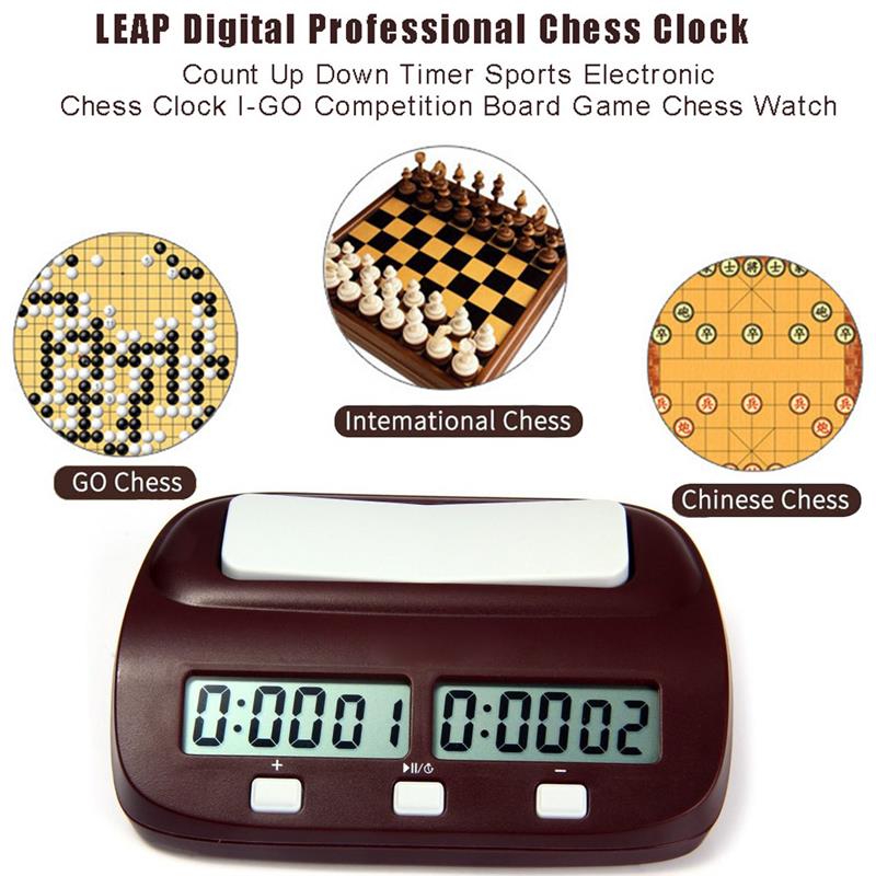 LEAP Digital Chess Clock Count Up Down Timer Sports Electronic Chess Clock I-GO Competition Board Game Chess Watch