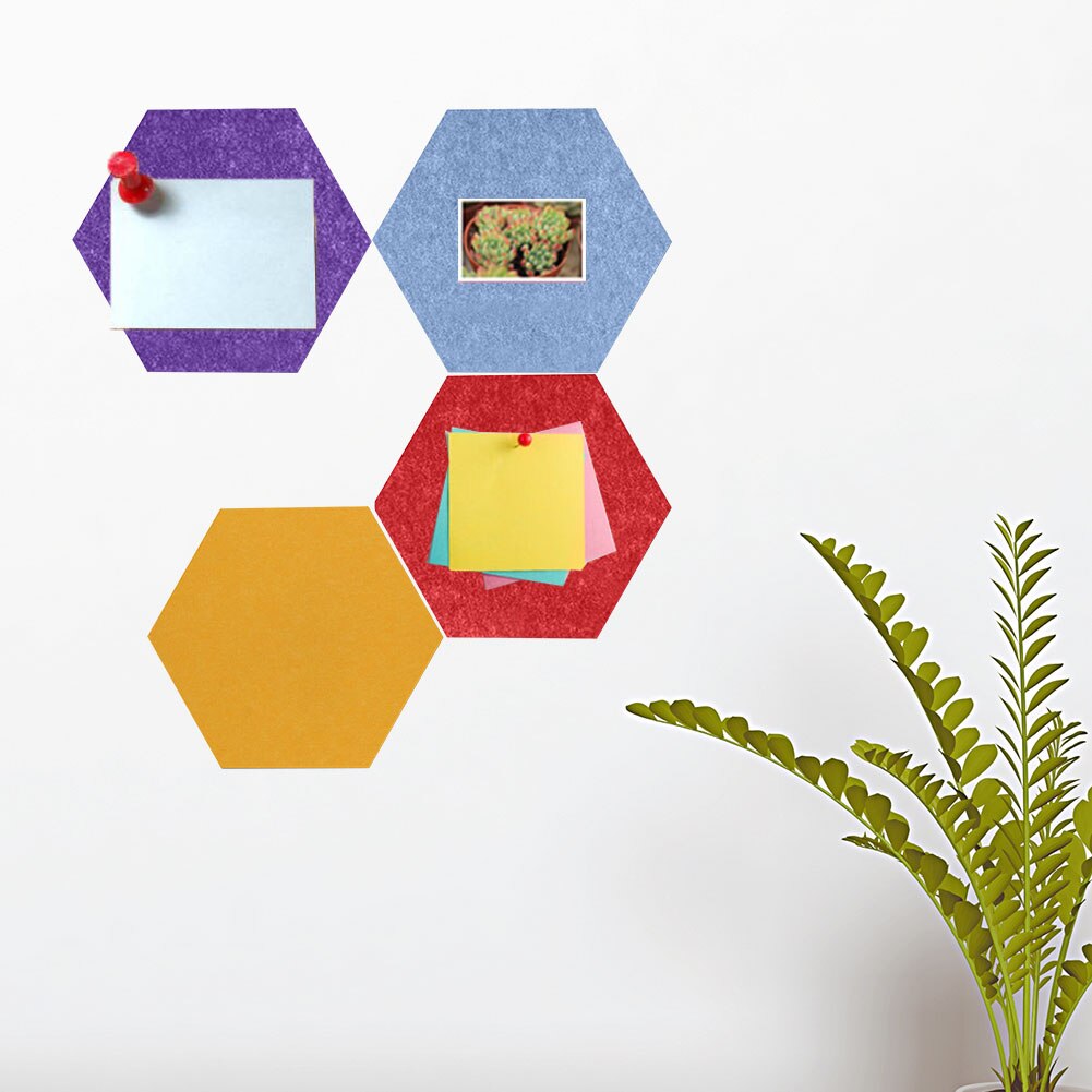 6pcs Hexagon Cork Board Photography Wall Stickers Self Adhesive Bedroom Memos Display Nursery Photos Living Room Drawing Modern