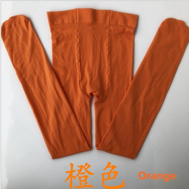 women 80D Velvet Multi colored girls stockings,anti-hook footless tights stocking dance Pantyhose female winter: Orange
