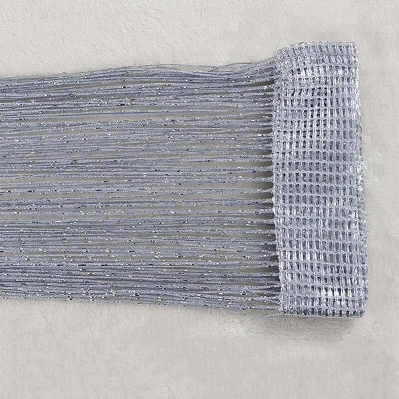 1x2 M Beaded String Curtain Door Curtain Beads Thread Curtains Window Wall Panel Room Doorway Home Living Room Wedding Decor: Silver gray