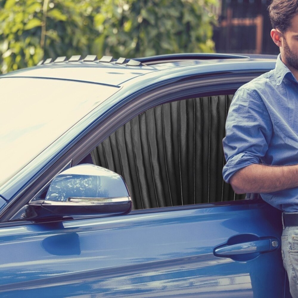 Cortina de parasol Universal para coche, cortina de sombra de protección UV extensible, 4 Uds.