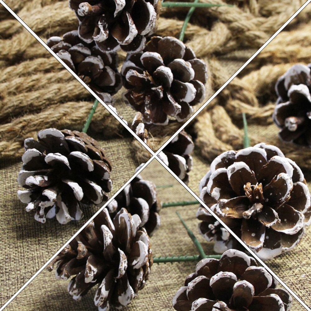 10 Pzs Piñas Decorativas - Accesorios Naturales para Guirnaldas de Navidad y Fiestas