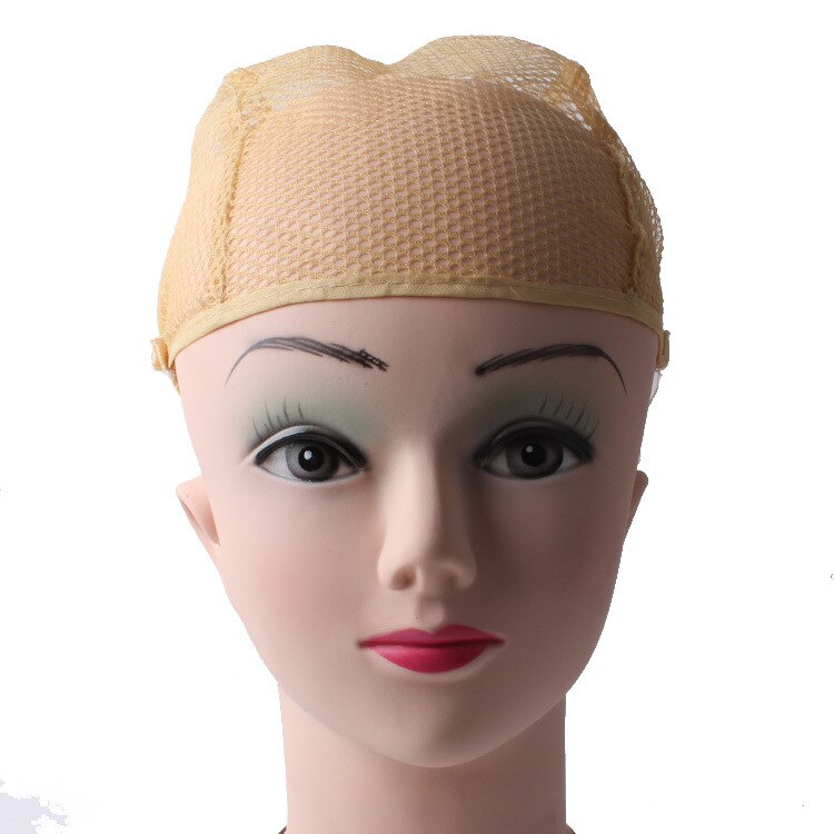 Gorro de red de nailon para hacer pelucas, con correa de red elástica ajustable en la parte trasera, para pelucas de encaje, negro, Rubio, dos colores, 10 Uds.