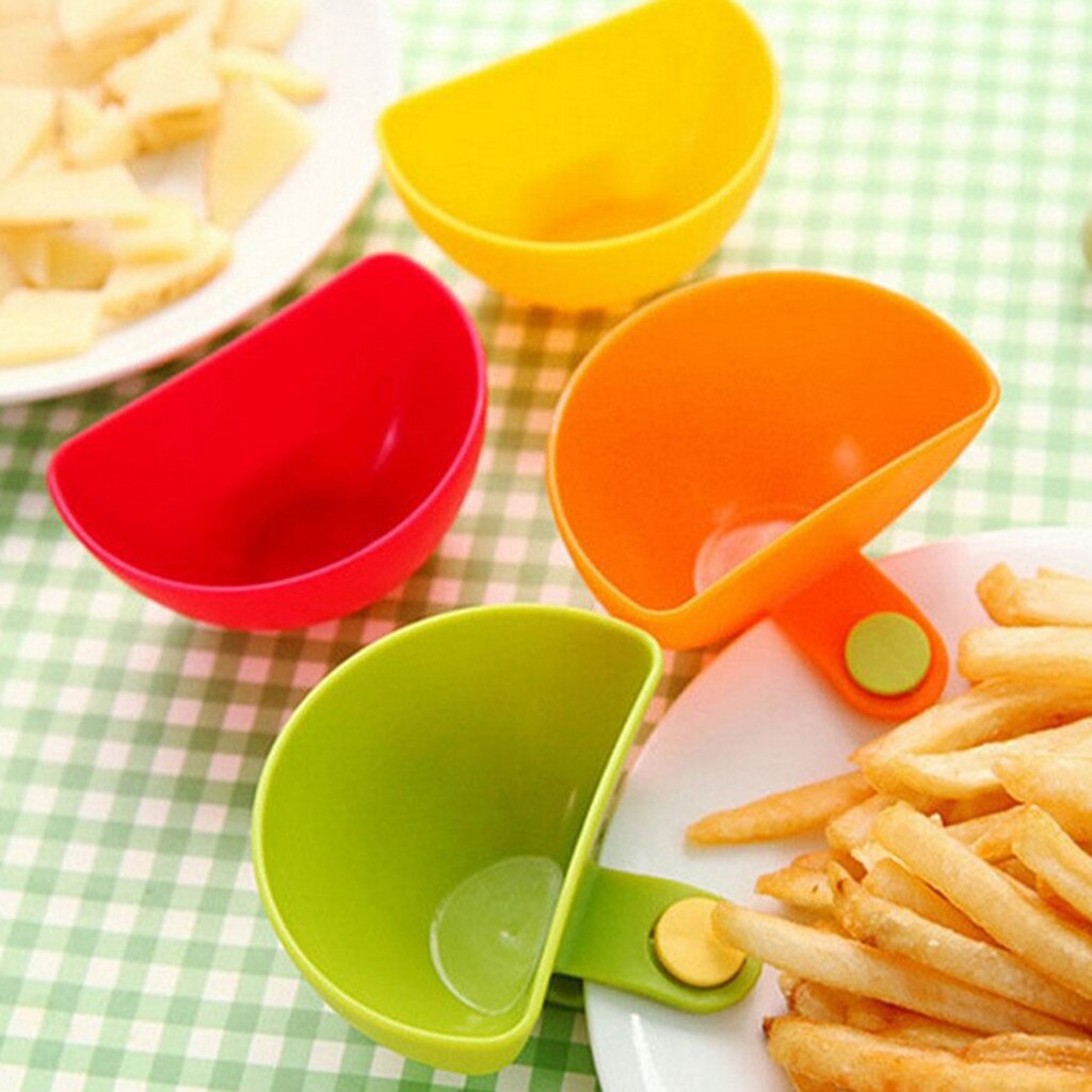 1PCS Spice Tools Assorted Seasoning Sugar Salad Tomato paste Sauce Dishes Kitchen Clip Bowl Dip Small Clip Seasoning Dish