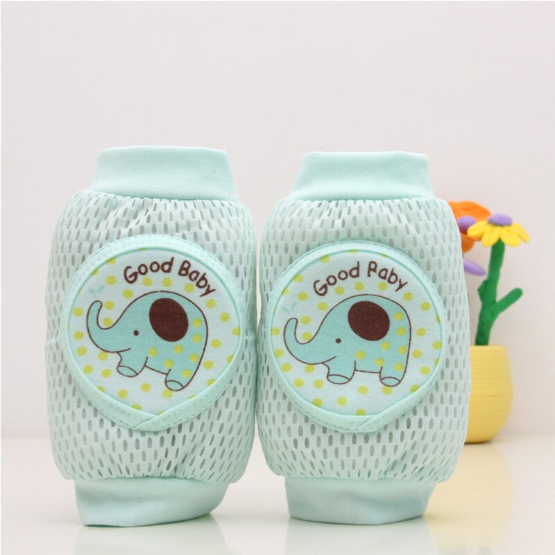 Baby Knee Pads Cartoon Baby Safety Crawling Elbow Cushion Toddlers Knee Pads Protective Gear: Green-Elephants