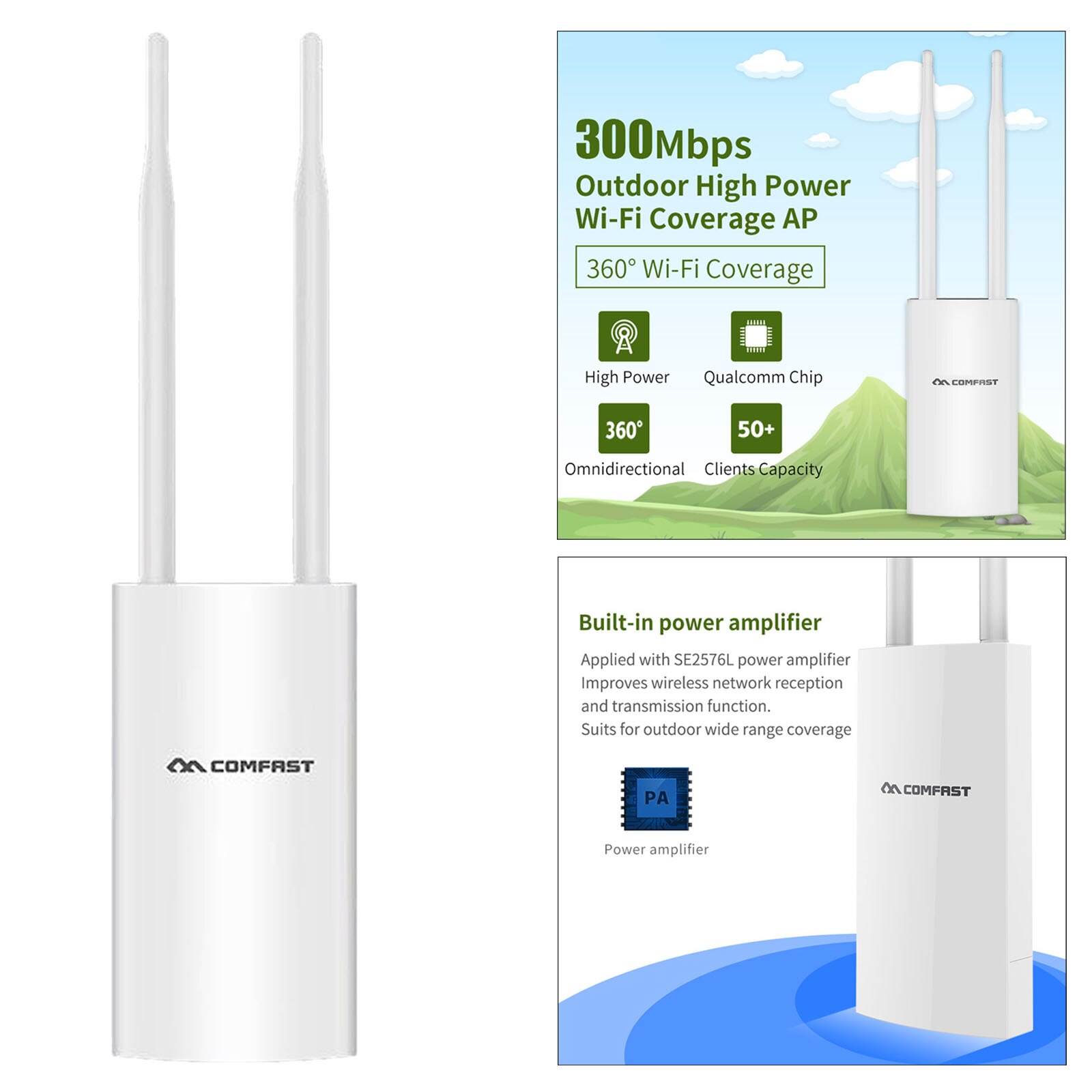 COMFAST 300Mbps wysokiej mocy Router wi-fi Repeater przedłużacz zasięgu wzmacniacz routera