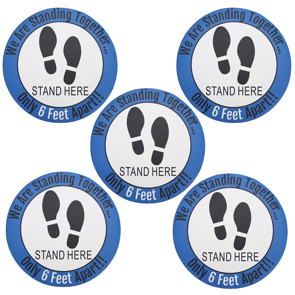 5pcs/Bag Floor Sticker Anti-Slip Safety Warning Distance Sign Floor Decal Non-Toxic PVC Stickers For Store Tile Sticker 30x30cm: G005