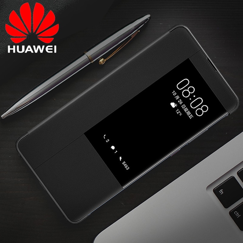 Huawei mate 20 x etui original officiel huawei mate 20 x flip cover cover smart view vinduesbeskyt stativ huawei mate 20x case
