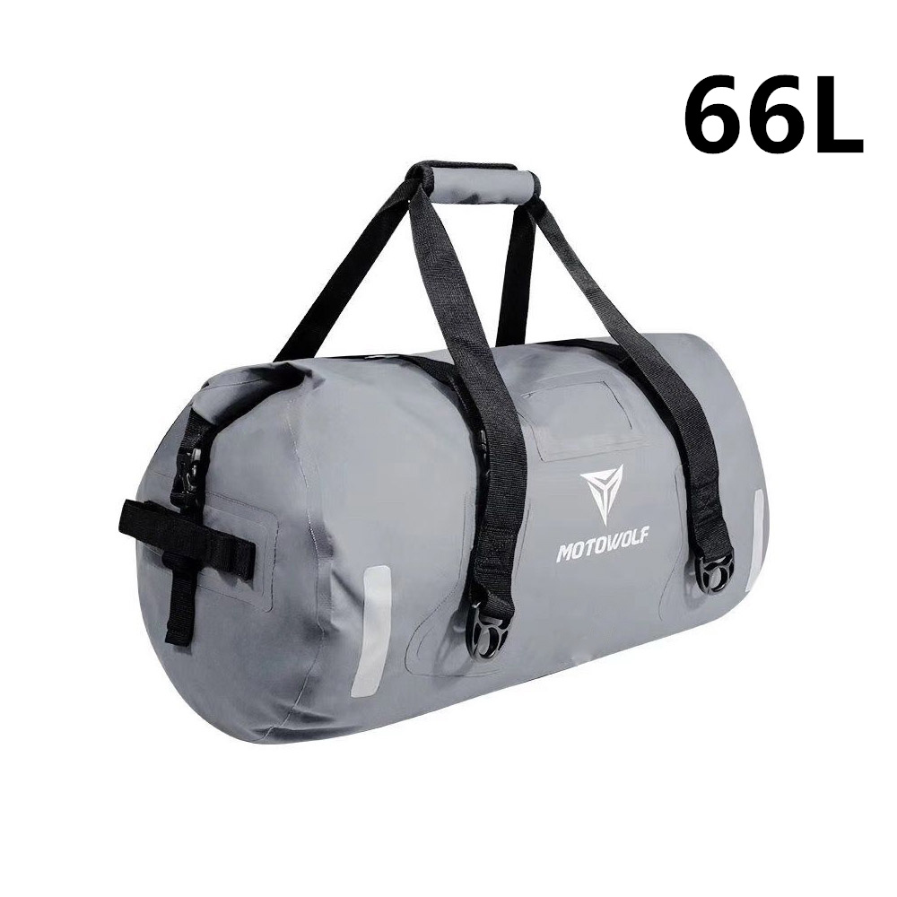 multi-functional high capacity waterproof motorcycle travel rear seat bag side riding Luggage shoulder bag: 66L Grey