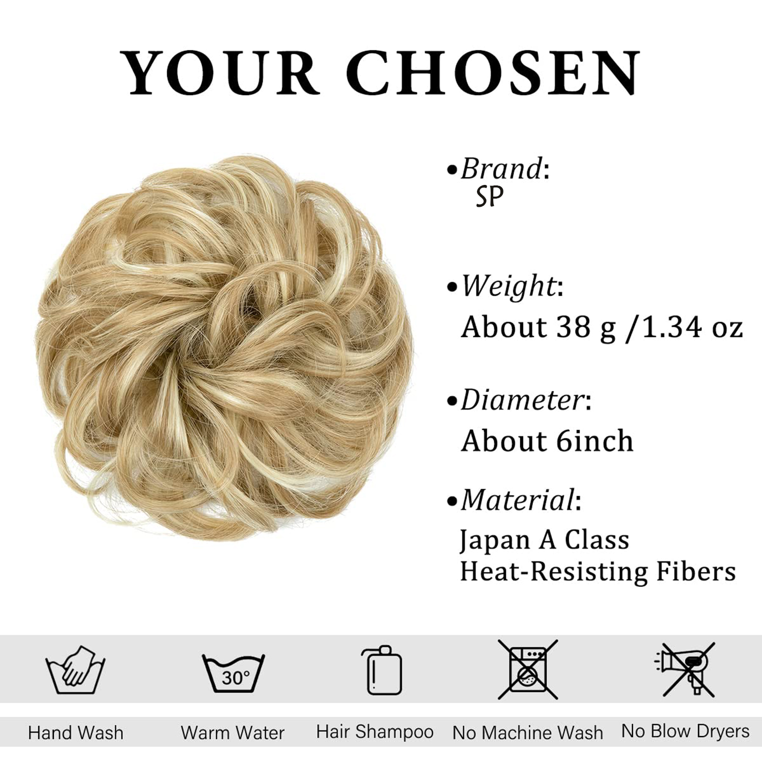 6-Zoll-Kunsthaar-Dutt-Erweiterungen, unordentliche lockige elastische Haargummis, Haarteile, Chignon, Krapfen, Hochsteckfrisur, Haarteile für Frauen