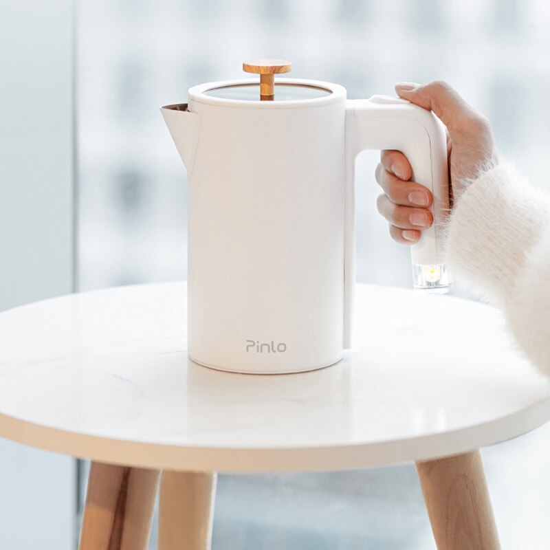 Mini hervidor de agua eléctrico de acero inoxidable 304 para viaje, calentador portátil silencioso de 800W, tetera de agua de 220V, 0.6L de capacidad