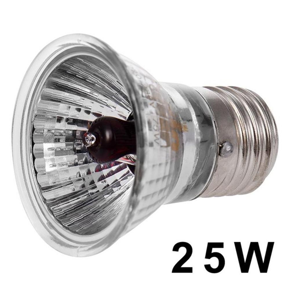 Bombilla para reptiles UVA + UVB de 25/50/75/100W, lámpara de calor, para tortugas, anfibios, lagartos, controlador de temperatura: 25W red light UVA