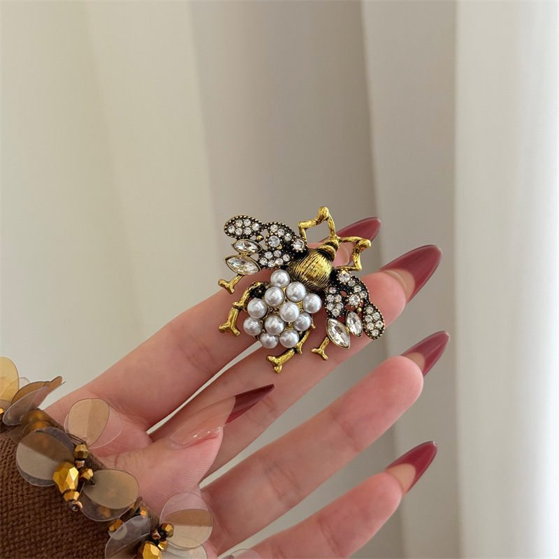 HangZhi Vintage esmalte Rhinestone insecto anillo colorido lindo mariposa escarabajo Punk Y2K joyería para mujeres