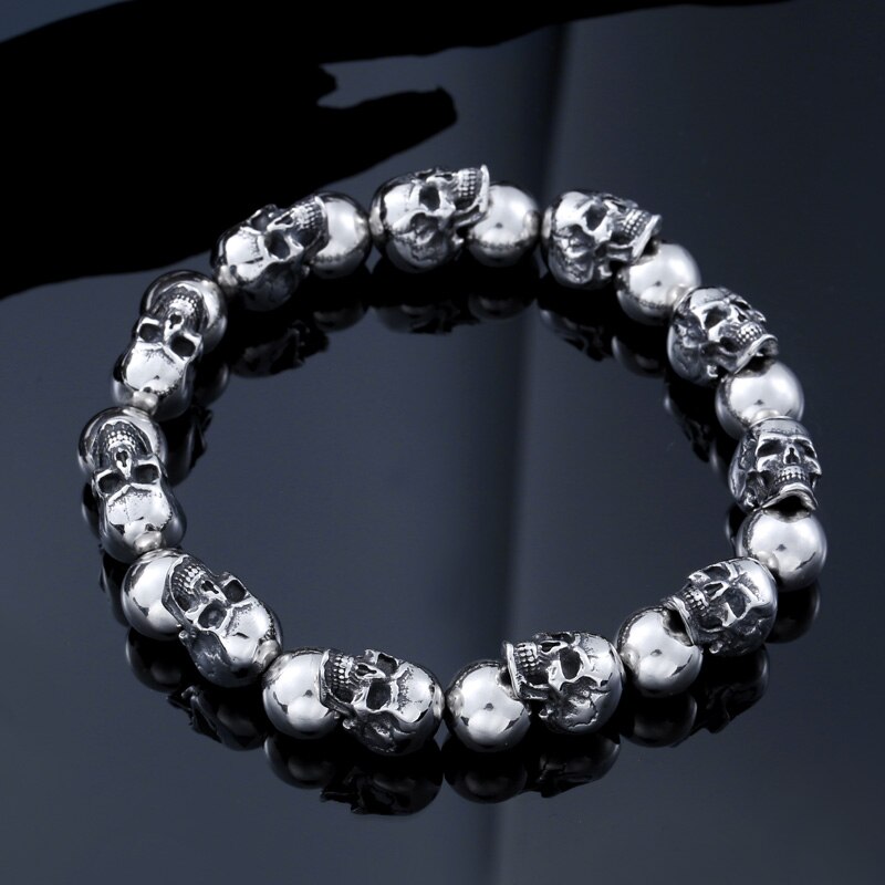 BEIER Cool Punk Adjustable Skull Bracelet For Man 316 Stainless Steel Man's Jewelry BC8-027