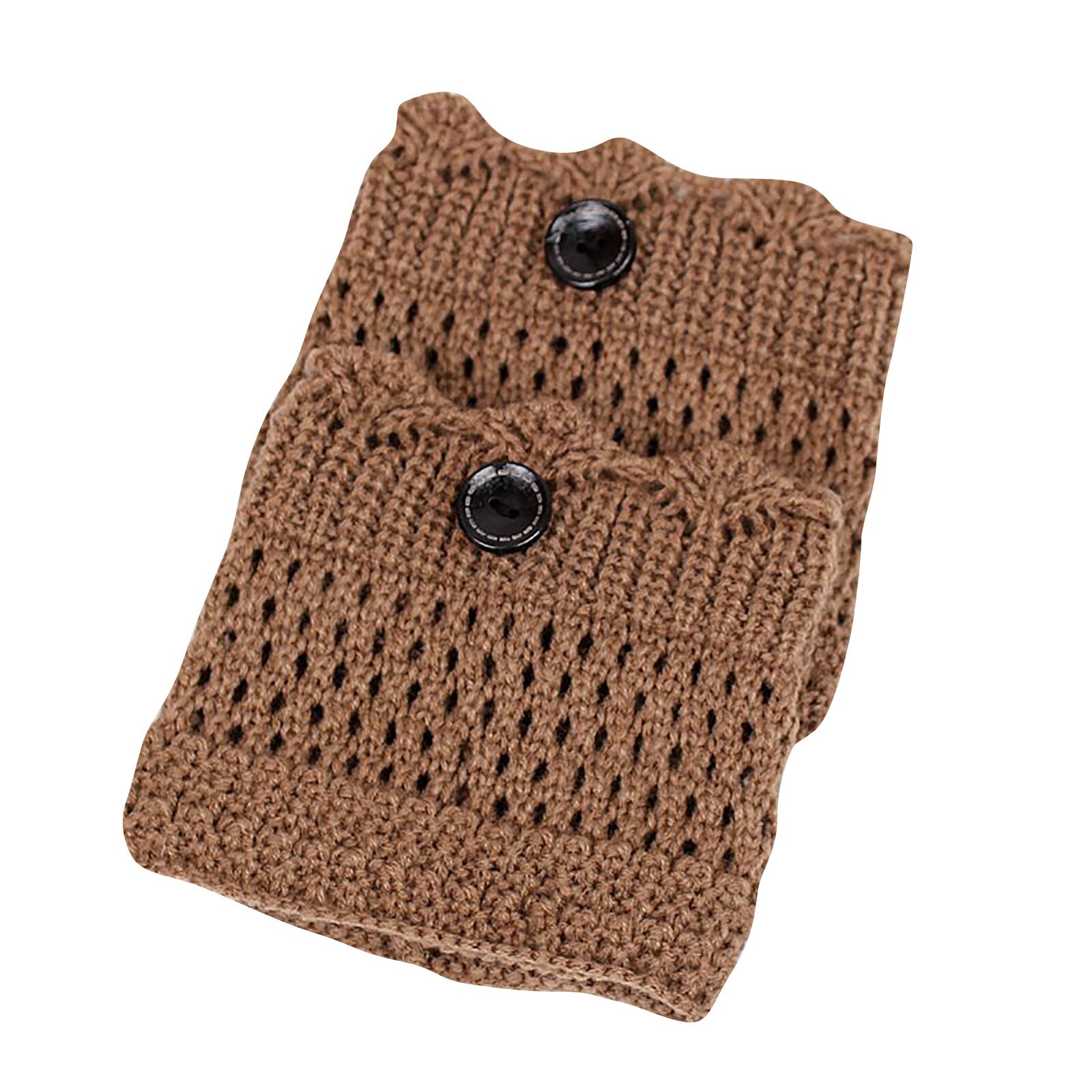 2 Pairs Frauen Kurze Taste Crochet Beinlinge Winter Herbst Knit-Boot Cuffs Socken Boot Wärmer Boot-Toppers Gamaschen Bein wärmer: KH