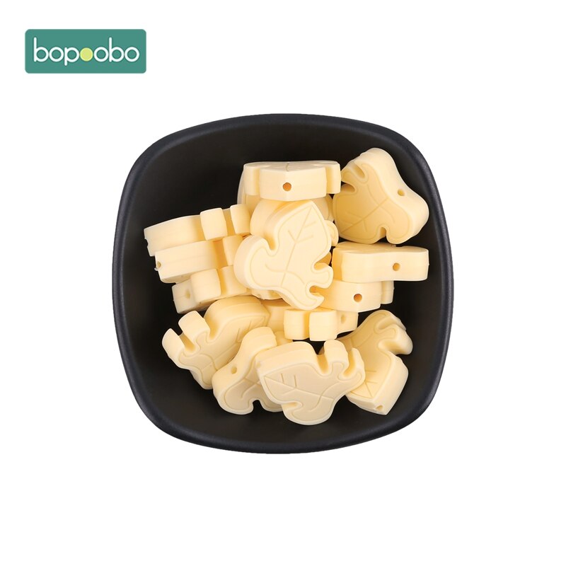 Bopoobo Silicone Teether Bead 10pcs BPA Free Silicone Turtle Leaf Beads Silicone Beads Baby Teething Beads Baby Teether: Cream