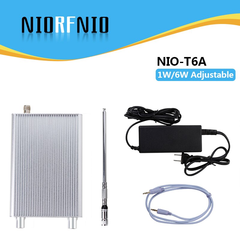 Manufactory Prijs NIO-T6A 1W/6W Transmissor Fm Pll Stereo Radio Zender Voor Radio Station Broadcasting: T6A  full set