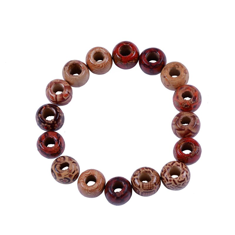 12Pcs Dreadlock Kraal Houten Haar Kralen Vlechten Grote Gat Dreadlock Kraal Ring Buizen Voor Vlechten Haarverlenging Accessoires