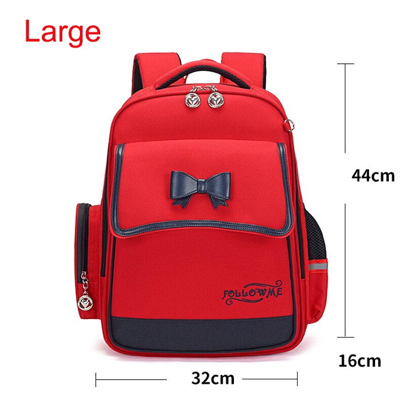 Kawaii Schooltassen Voor Meisjes 1-6 Grade Strik Kinderen School Rugzakken Meisjes Kids Packsack Primaire Schooltassen Kind boekentas: red large