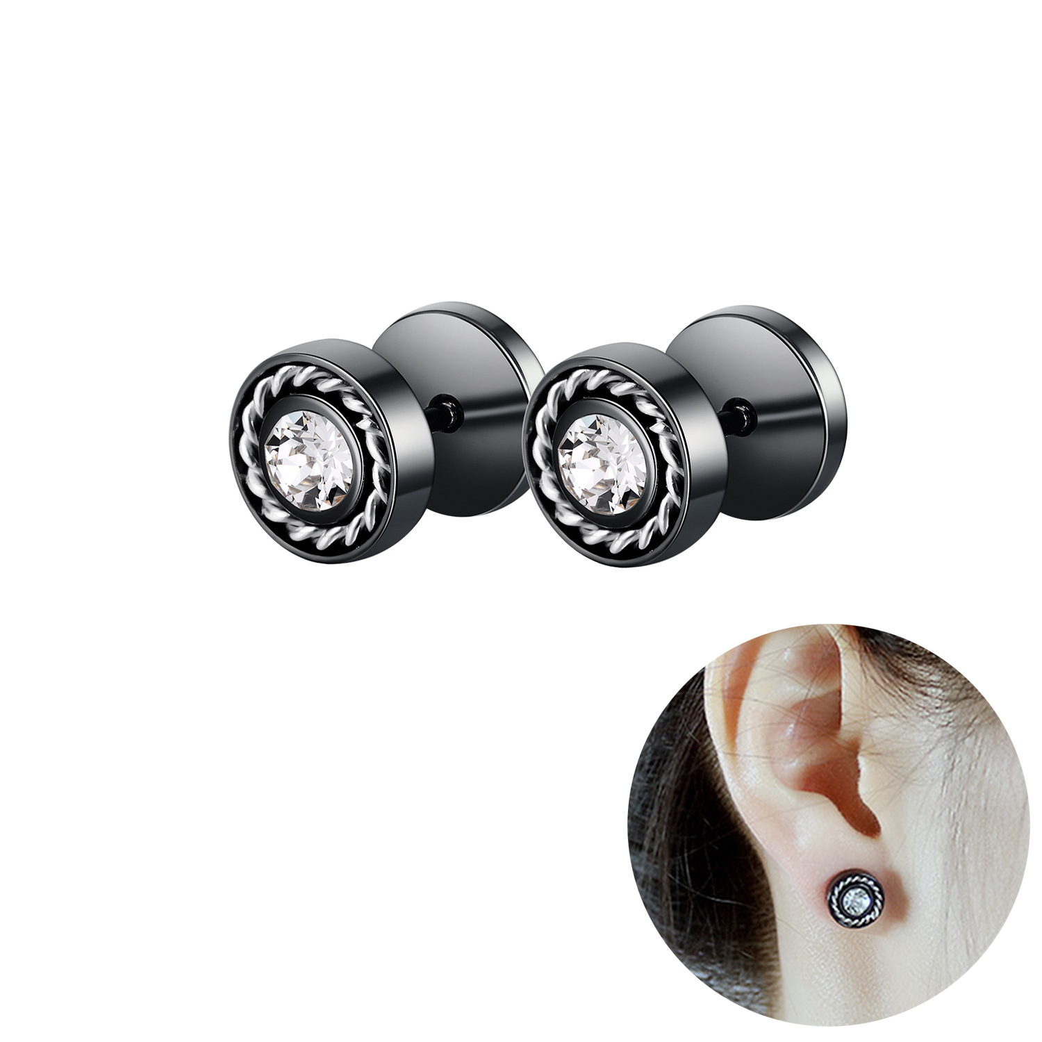 Pendientes de acero inoxidable 316L estilo Punk hip hop para hombre y mujer, joyería sencilla con personalidad, estilo europeo, varios: ZYE021