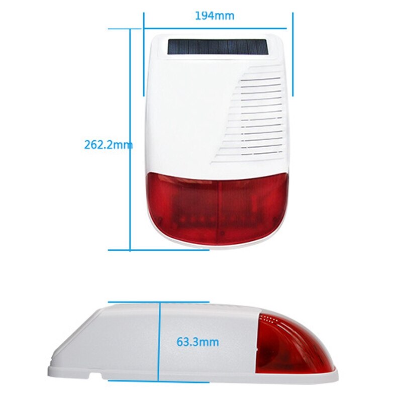 Solar Siren Wireless Sound and Light Alarm Outdoor Energy-Saving Wall-Mounted Automatic Charging Siren Light