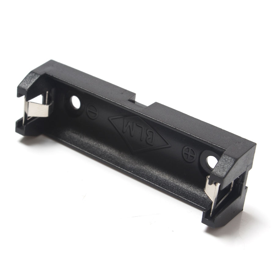 1Pcs/lot Plastic 1*AA 14500 Size Battery Holder Spring Clip Black Battery Box With Pin For Soldering Connecting