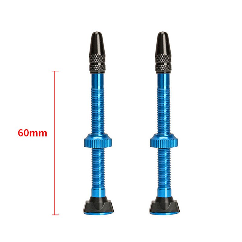 KR Bicycle Valve 1PCS Mountain Bike Accessories Vacuum Valve 40mm 60mm Aluminum Alloy French Extend Multicolor Tightness Valve: Blue 60mm