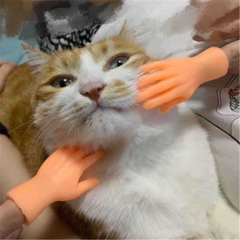 Funny Mini Hands Finger Fidget Toys Small Hand Tease the Cat Pet Toy 54DF