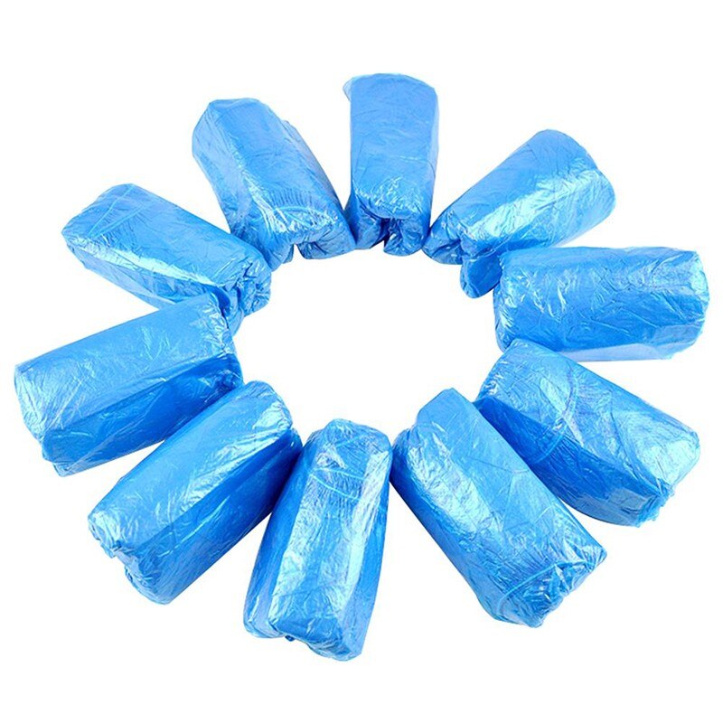 100Pcs Disposable Plastic Anti Slip Boot Safety Shoe Cover Cleaning PVC Plastic Over Shoes Shoe Boot Covers Carpet Protectors