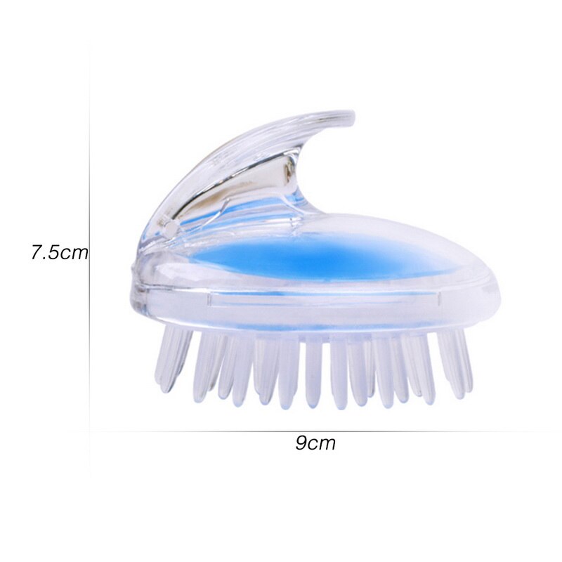 1 Uds. De cepillo de champú de silicona para ducha del cuero cabelludo, cepillo de masaje para pelo, peine masajeador de cuero cabelludo: Azul