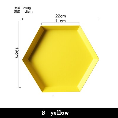 Coloré polygone bijoux plaque bureau combinaison plateau de rangement nordique géométrique diamant métal Hexagonal thé fruits bijoux plat: 7