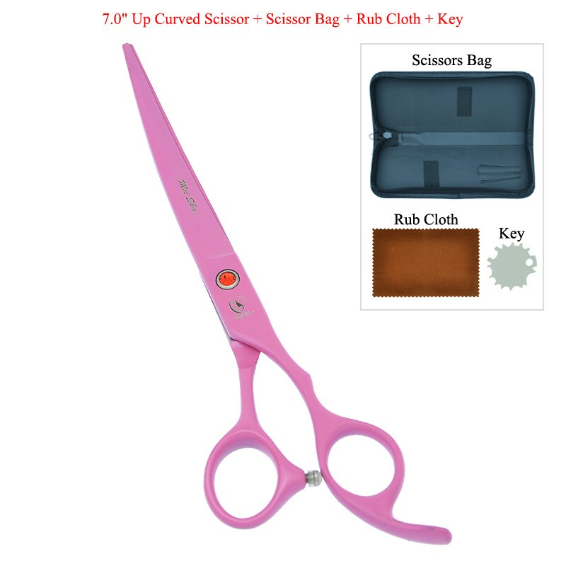 7" Pet Scissors for Dog Grooming Straight Curved Shears Animal 40% Cut Off Thinning Trimmers Dog Accessories B0036A: B0036A-06-70