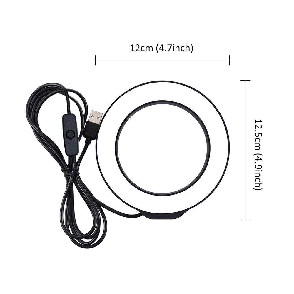 Fotografia 4.7 Polegada min luz fotografia led ringlight lâmpada led luz de preenchimento para iluminação estúdio luz selfie anel luz