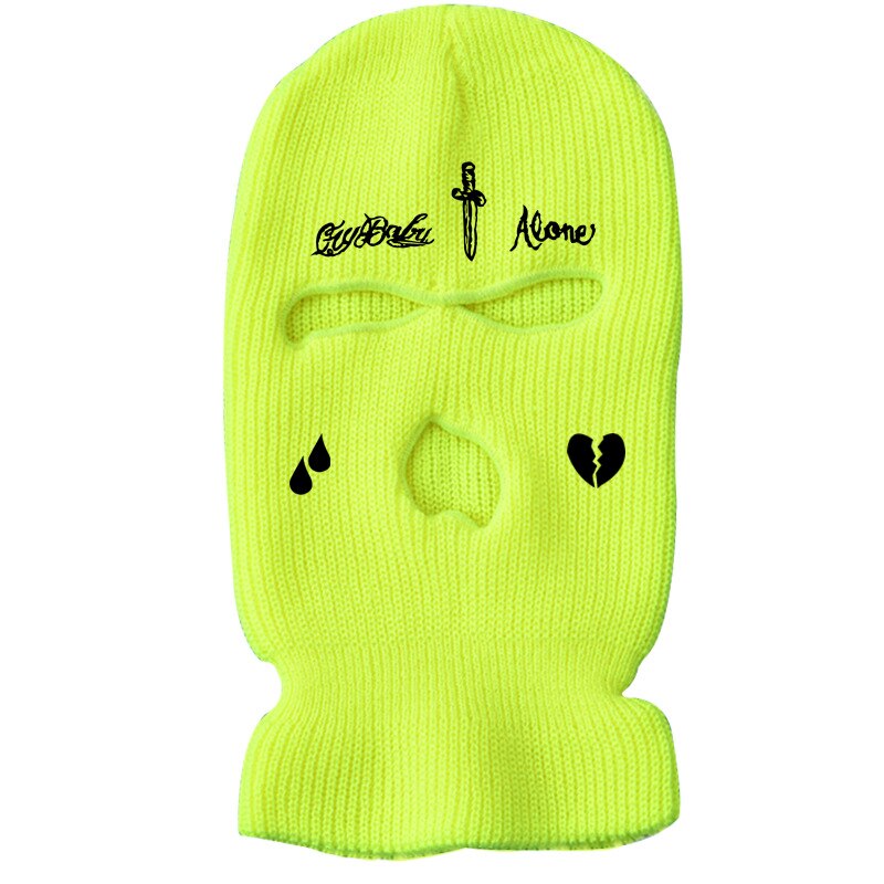 Gorro de pasamontañas con cara completa de punto para hombre y mujer, gorro de pasamontañas con bordado divertido para , gorros para montar, invierno,: 9